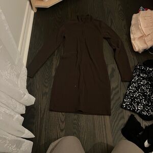 Aritzia Brown Long Sleeve Knit Dress